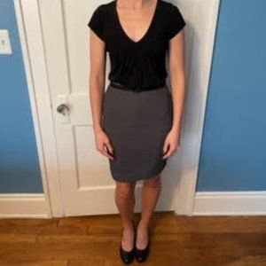 Gray Pencil Skirt